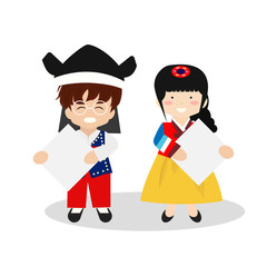 kids  Korean traditional costume isolated on white background