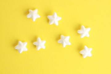 white decoration stars, made with porexpan