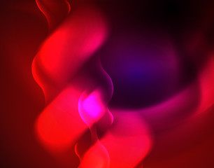 Shiny metallic neon waves vector design