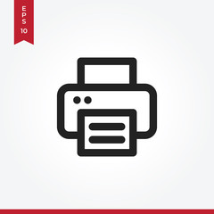 Printer vector icon in modern style for web site and mobile app