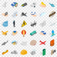 Fototapeta na wymiar Policy icons set. Isometric style of 36 policy vector icons for web for any design