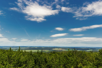 Fototapeta na wymiar Panoramatic view of the South Bohemia and surrounding landscape, Czech Republic.