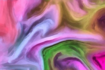 Abstraction painted in oil style. Colorful texture background. Multicolored wallpaper graphic design. Pattern for creating artwork and print. Crazy warm colors and cartoon effect. Fun psychedelic art.