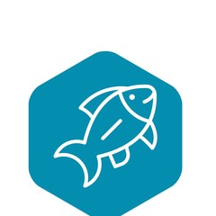 Ocean fish icon. Outline illustration of ocean fish vector icon for web design isolated on white background