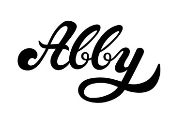 Abby. Woman's name. Hand drawn lettering. 