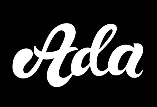 Ada. Woman's name. Hand drawn lettering. 