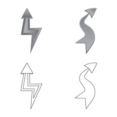 Vector illustration of element and arrow icon. Collection of element and direction vector icon for stock.