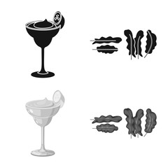 Isolated object of natural and vegetarian logo. Collection of natural and eating stock symbol for web.