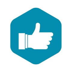 Thumb up sign in simple style isolated on white background vector illustration