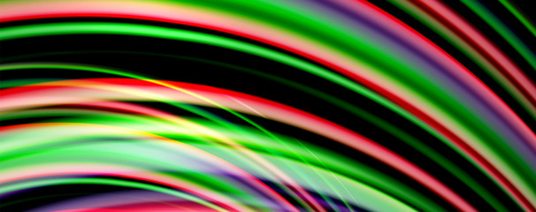 Naklejka premium Fluid color waves with light effects, vector abstract background