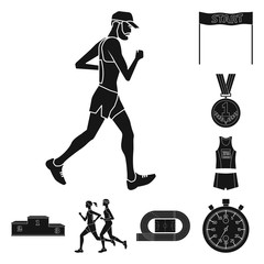 Vector design of health  and fitness  icon. Collection of health  and sprint stock symbol for web.