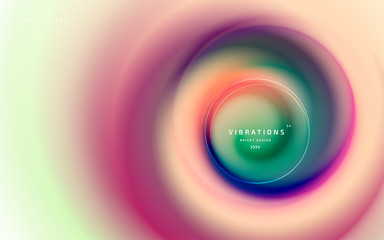 Abstract background with colorful smooth flow of colors. Beautiful blurred backdrop with amazing fluid gradient. Liquid design in trendy colors with gradual blend between shades. Vector illustration