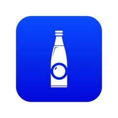 Bottle icon blue vector isolated on white background