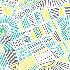 Vector abstract marker lines seamless pattern