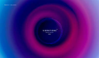 Abstract background with blurred fluid gradient. Liquid design in spiral shape of trendy vivid colors. Minimal poster with gradual blend between shades. Vector illustration