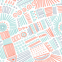 Vector abstract marker lines seamless pattern