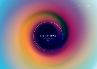 Abstract background with colorful smooth flow of colors. Beautiful blurred backdrop with amazing fluid gradient. Liquid design in trendy colors with gradual blend between shades. Vector illustration