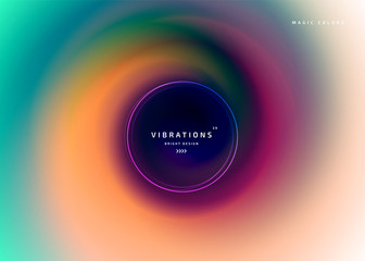 Abstract background with colorful smooth flow of colors. Beautiful blurred backdrop with amazing fluid gradient. Liquid design in trendy colors with gradual blend between shades. Vector illustration