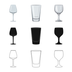 Vector illustration of form and celebration logo. Set of form and volume stock vector illustration.