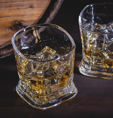 Two Glasses of Whiskey on the Rocks