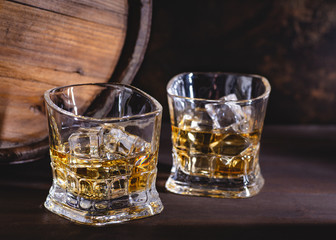 Two Glasses of Whiskey on the Rocks