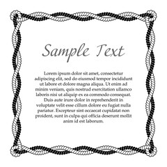 Rope vector square frame. Black and white vector illustration