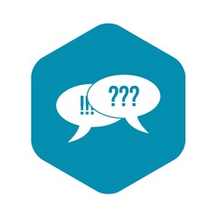 Question and exclamation speech bubbles in simple style isolated on white background vector illustration