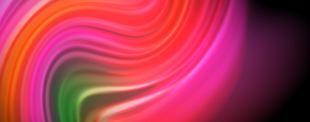 Fototapeta premium Fluid liquid color wave lines, glowing colorful light effect, abstract composition template. Geometric technology abstract pattern. Movement concept