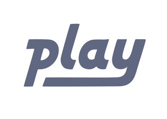 Play vector lettering. Text label. Typography design