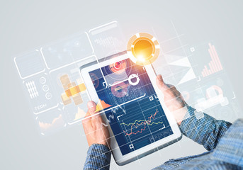 Concept of global connection and interaction interface on notebook display