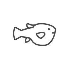 Puffer fish line outline icon