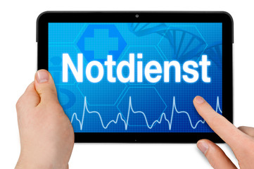 Tablet mit Touchscreen und Notdienst