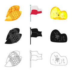 Isolated object of traditional and tour symbol. Collection of traditional and landmarks stock symbol for web.