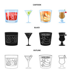 Vector design of liquor and restaurant sign. Collection of liquor and ingredient stock symbol for web.