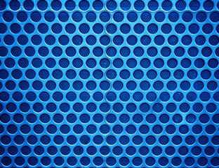 Fototapeta na wymiar Futuristic blue metal grid texture background