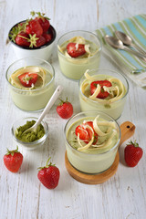 Green tea matcha panna cotta