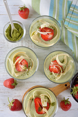Green tea matcha panna cotta