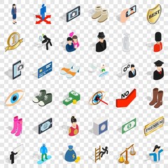 Fototapeta na wymiar Body icons set. Isometric style of 36 body vector icons for web for any design