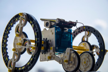 Solar-powered plastic robot, robotics.