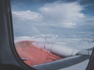 Plane window view 