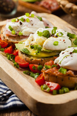 Sandwiches with a poached egg