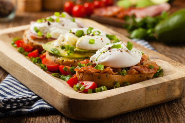 Sandwiches with a poached egg