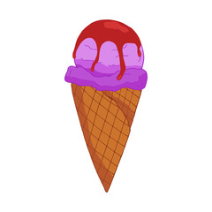 Hand drawn lavander ice cream.