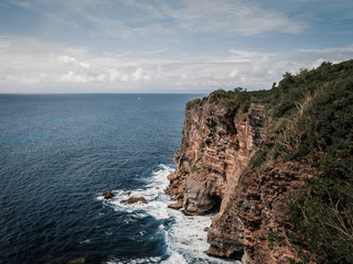 Coastline with ocean and rocks.