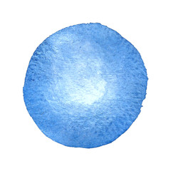 Blue drawn watercolor circle