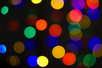Abstract colorful blurred out of focus lights, bokeh background
