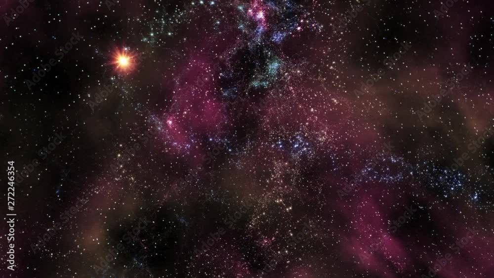 Wall mural space 2431: traveling through star fields in deep space (loop).