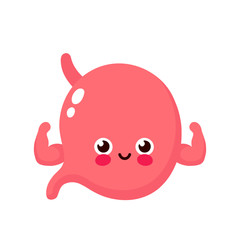 Strong healthy happy human stomach
