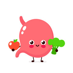 Cute healthy happy stomach character