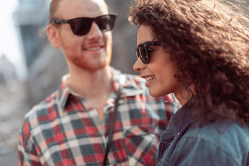 Fototapeta premium Happy couple is spending sunny day together